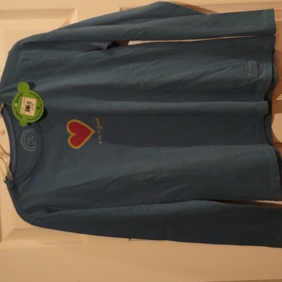 Life Is Good Tops - Life is good Blue Valentine heart shirt, small